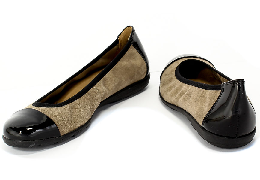 Baleriny Caprice 9-22152-25 345 Taupe Comb Beż Skóra