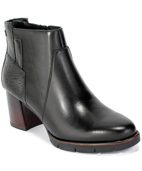 Botki Tamaris 1-25398-25 098 Black Comb Czarny Skóra
