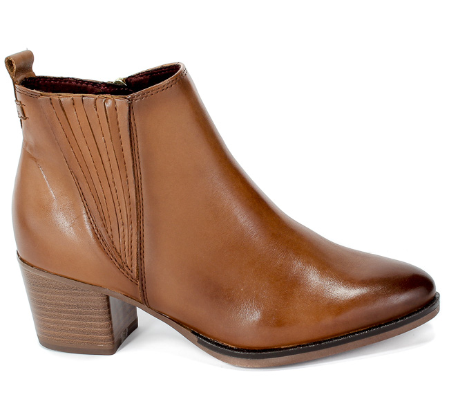 Botki Tamaris 1-25328-25 306 Brandy Brąz Skóra