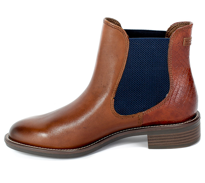 Botki Tamaris 1-25042-25 380 Brandy Croco Brąz Skóra