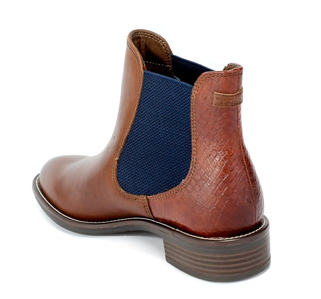 Botki Tamaris 1-25042-25 380 Brandy Croco Brąz Skóra