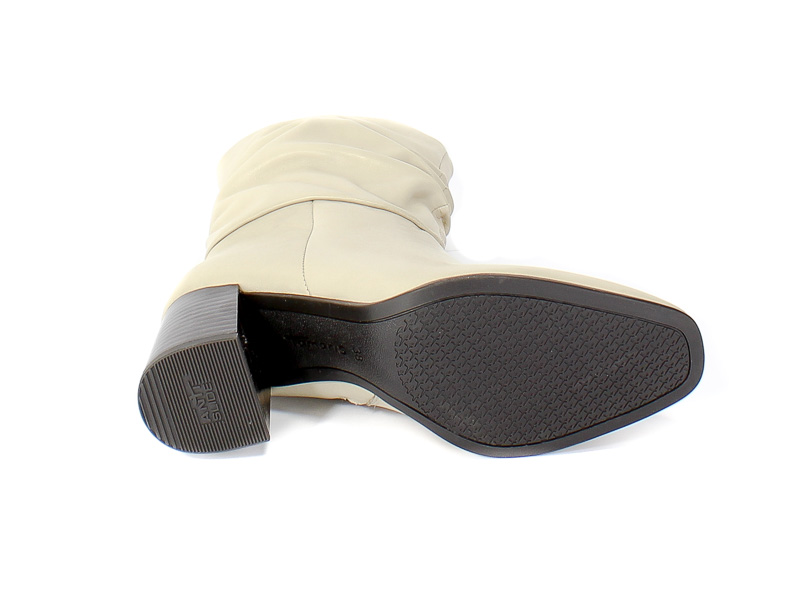 Kozaki Tamaris 1-25345-25 418 Ivory Beż Skóra