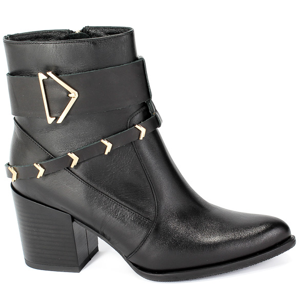 Botki Euro Moda 20 3588/076-P Czarny Skóra
