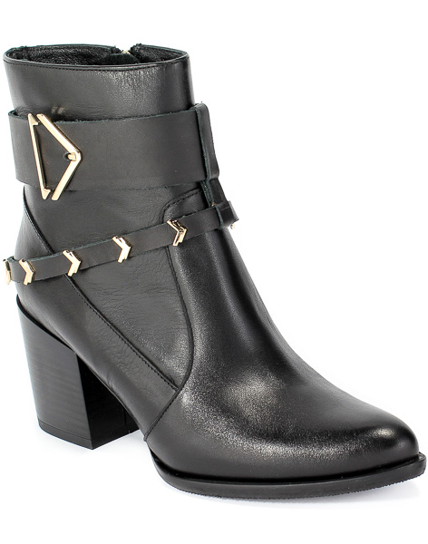 Botki Euro Moda 20 3588/076-P Czarny Skóra
