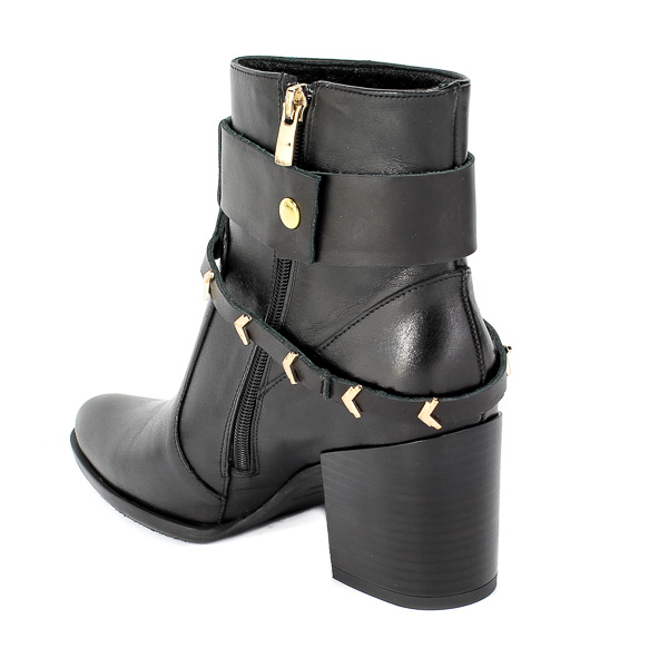 Botki Euro Moda 20 3588/076-P Czarny Skóra