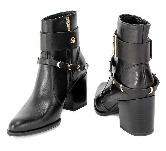 Botki Euro Moda 20 3588/076-P Czarny Skóra