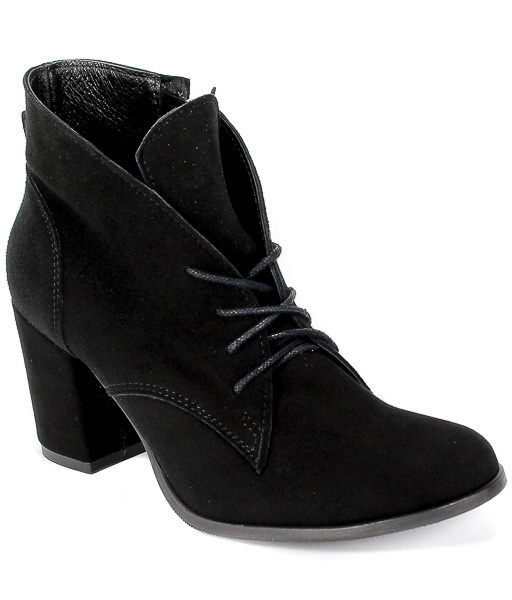 Botki Exquisite 1202 Czarny Zam Skóra