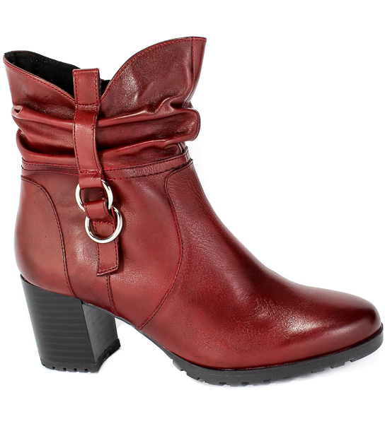 Botki Caprice 9-25405-25 510 Rosso Nappa Czerwony Skóra