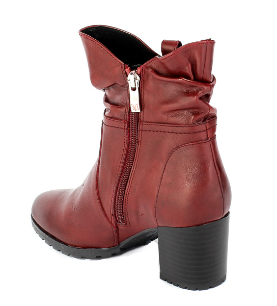 Botki Caprice 9-25405-25 510 Rosso Nappa Czerwony Skóra