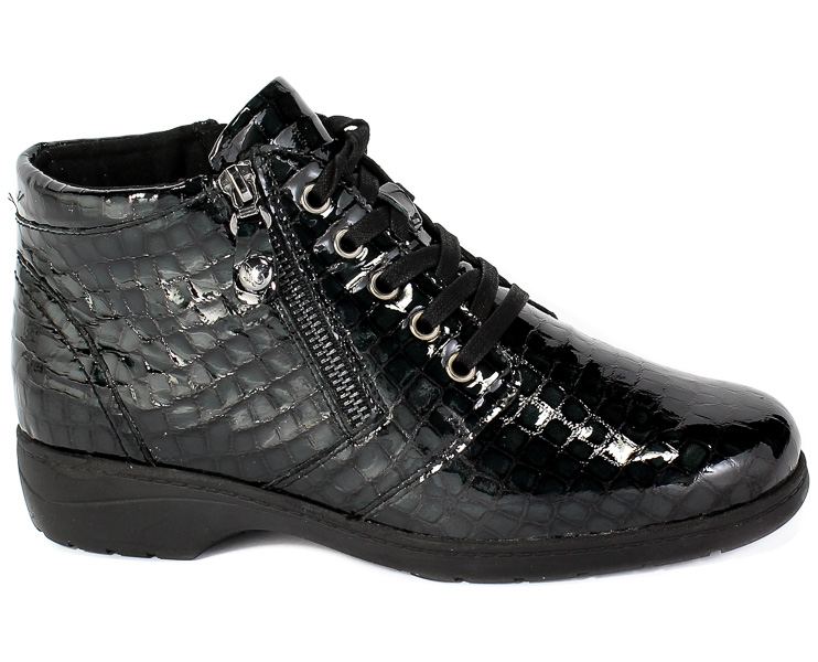 Trzewiki Caprice 9-25152-25 014 Black Croco Zielony Skóra