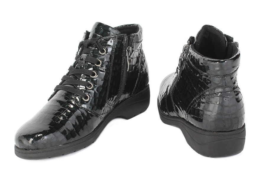 Trzewiki Caprice 9-25152-25 014 Black Croco Zielony Skóra