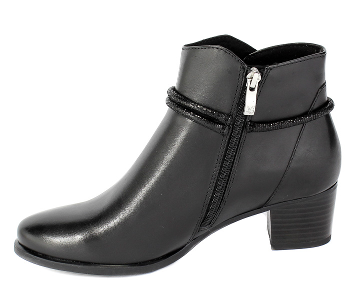 Botki Caprice 9-25307-25 019 Black Comb Czarny Skóra