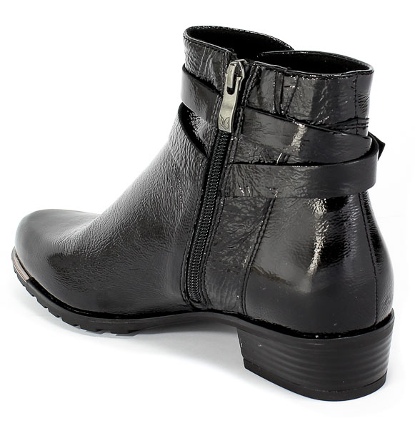 Botki Caprice 9-25309-25 921 Black Naplak Czarny Skóra