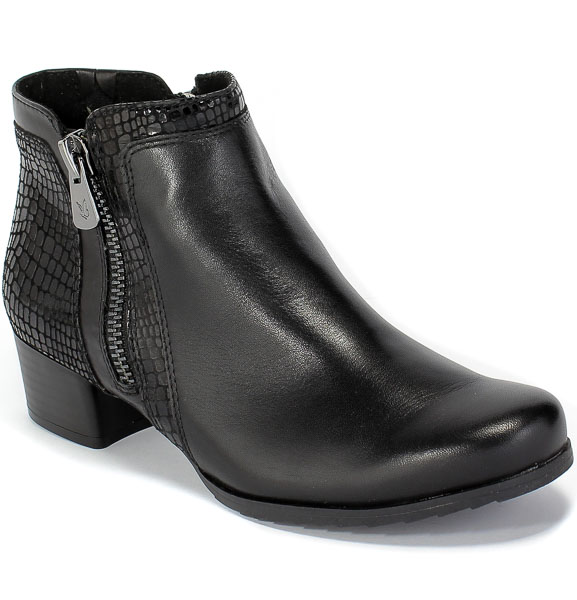 Botki Caprice 9-25319-25 019 Black Comb Czarny Skóra