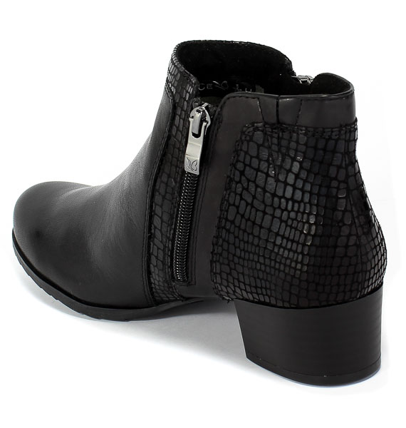 Botki Caprice 9-25319-25 019 Black Comb Czarny Skóra