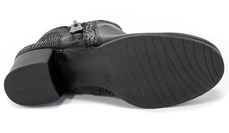 Botki Caprice 9-25319-25 019 Black Comb Czarny Skóra