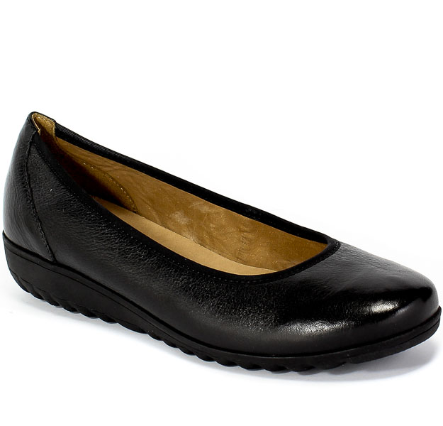 Baleriny Caprice 9-22151-25 022 Black Nappa Czarny Skóra