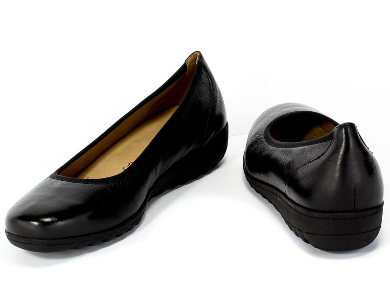 Baleriny Caprice 9-22151-25 022 Black Nappa Czarny Skóra