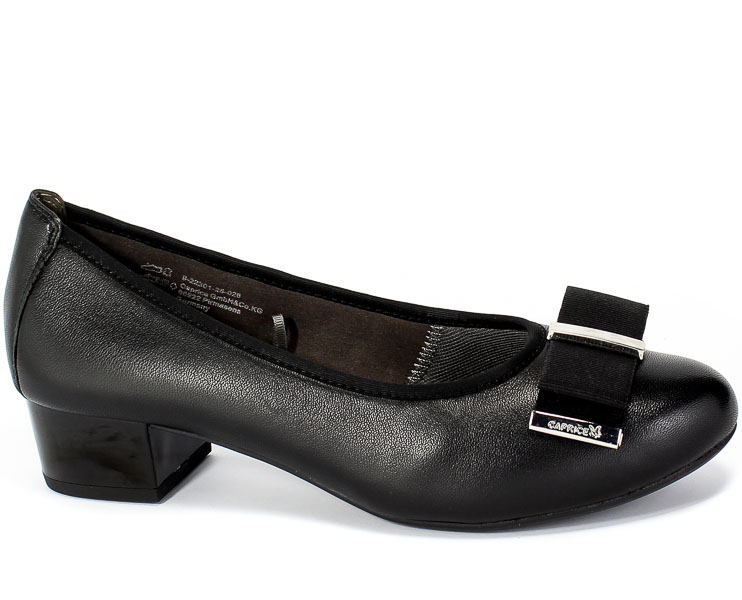 Czółenka Caprice 9-22301-25 026 Black Nappa Co Czarny Skóra