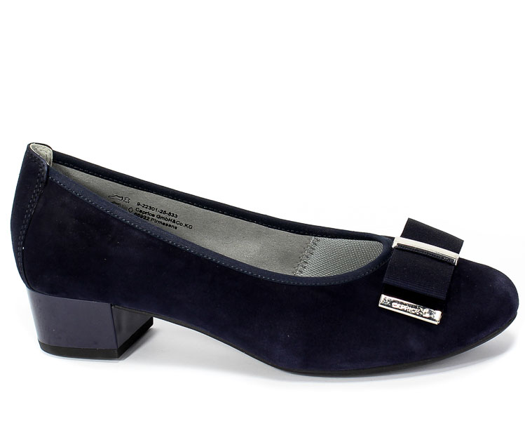 Czółenka Caprice 9-22301-25 833 Ocean Suede Co Granat Skóra