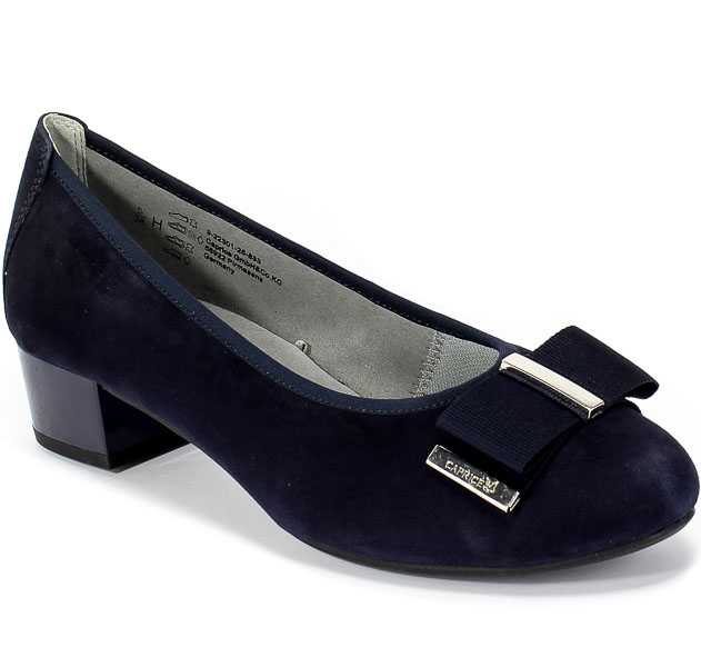 Czółenka Caprice 9-22301-25 833 Ocean Suede Co Granat Skóra