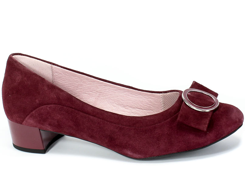 Czółenka Caprice 9-22302-25 535 Wine Suede Czerwony Skóra