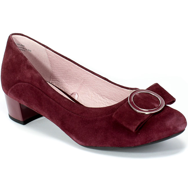 Czółenka Caprice 9-22302-25 535 Wine Suede Czerwony Skóra