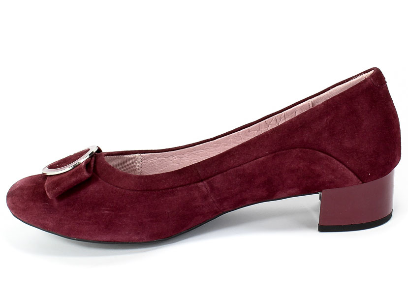 Czółenka Caprice 9-22302-25 535 Wine Suede Czerwony Skóra