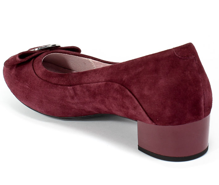 Czółenka Caprice 9-22302-25 535 Wine Suede Czerwony Skóra