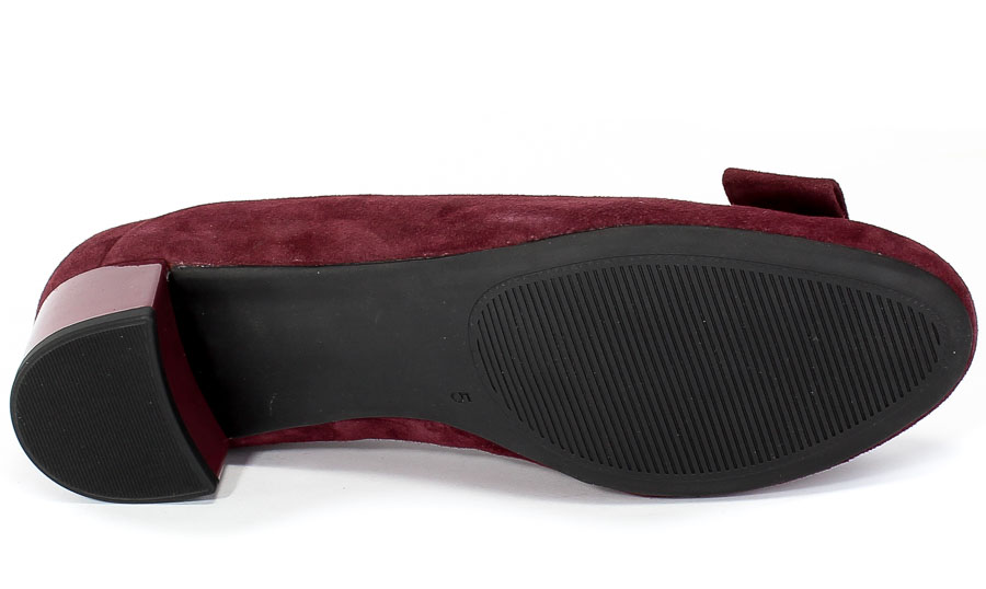 Czółenka Caprice 9-22302-25 535 Wine Suede Czerwony Skóra