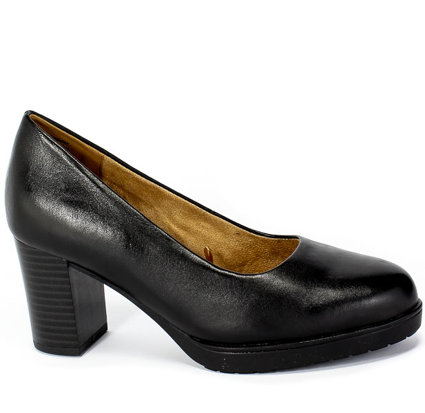 Czółenka Caprice 9-22406-25 040 Black Soft Nap Czarny Skóra