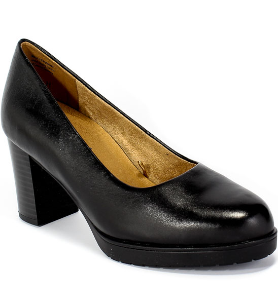 Czółenka Caprice 9-22406-25 040 Black Soft Nap Czarny Skóra