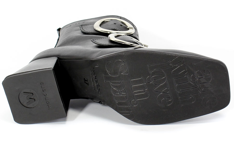 Botki Wonders H-4306 Iseo Negro Czarny Skóra