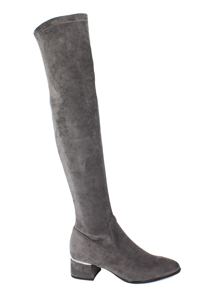 Kozaki Sala 9725 1801 Szary Skóra