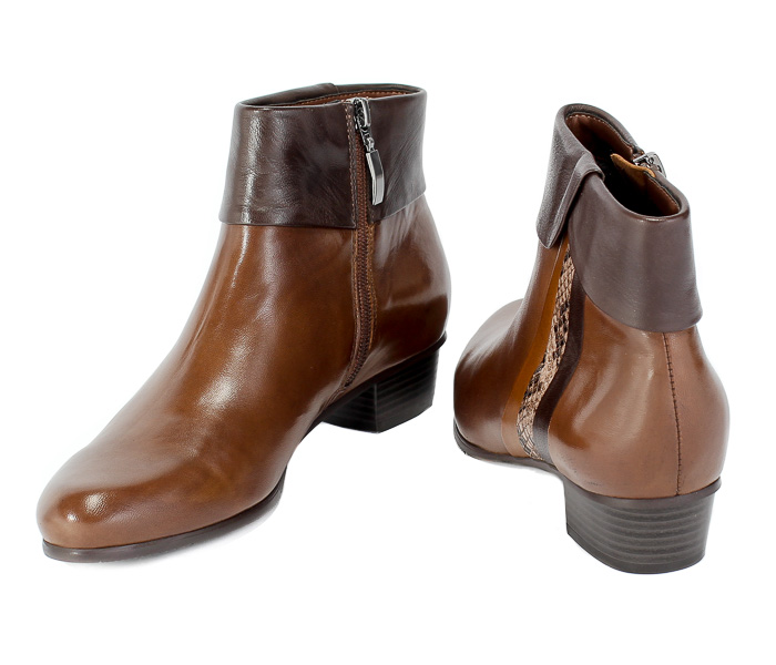 Botki Piazza 962265 Cognac Brąz Skóra