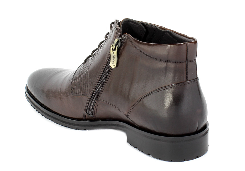 Trzewiki Brooman 768B-711G132-R Coffee Brąz Skóra