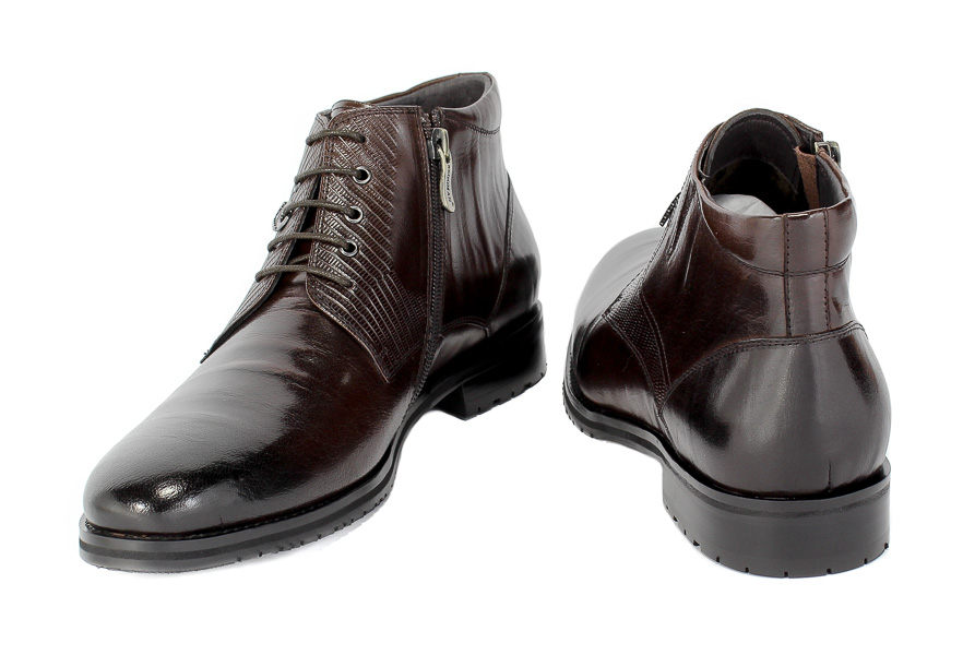 Trzewiki Brooman 768B-711G132-R Coffee Brąz Skóra