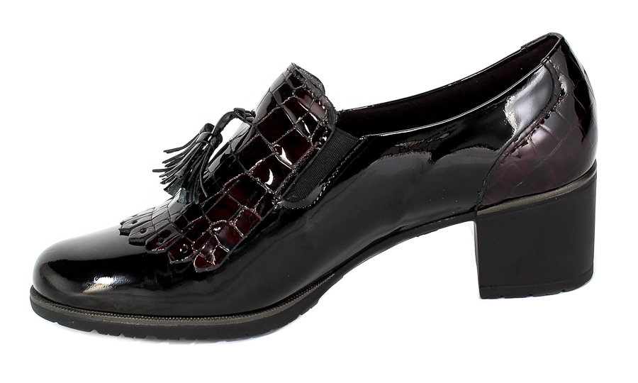 Półbuty Pitillos 6333 Negro-Burd Bordo Skóra