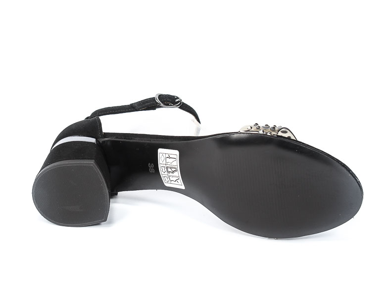 Sandały Palazzo 4819-8Z-N Zamsz czarny