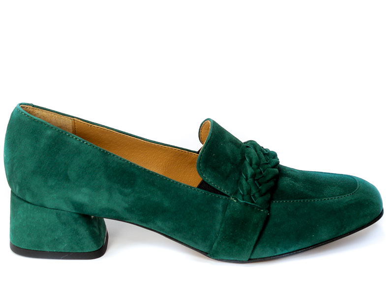 Mokasyny Bravo Moda 1936 Green zamsz