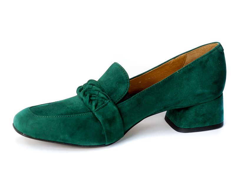 Mokasyny Bravo Moda 1936 Green zamsz