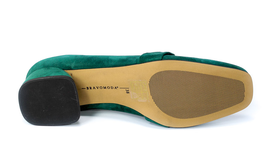 Mokasyny Bravo Moda 1936 Green zamsz