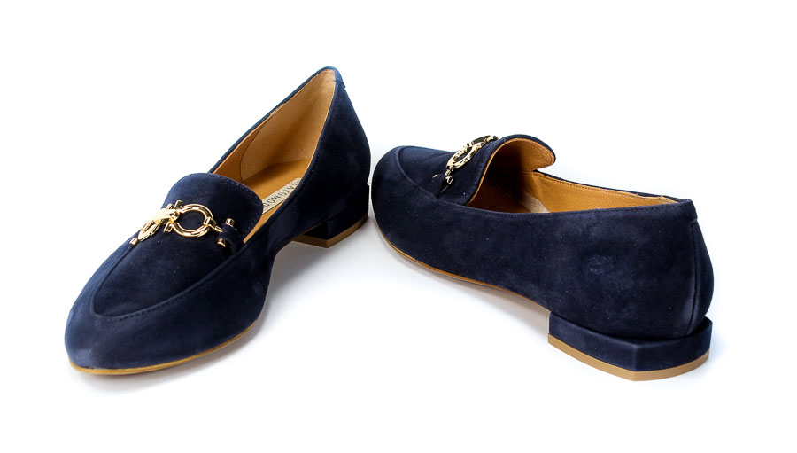 Mokasyny Bravo Moda 1949 Blue zamsz