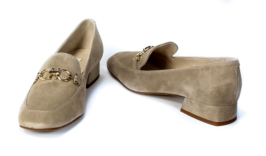 Mokasyny Bravo Moda 1948 Beż zamsz