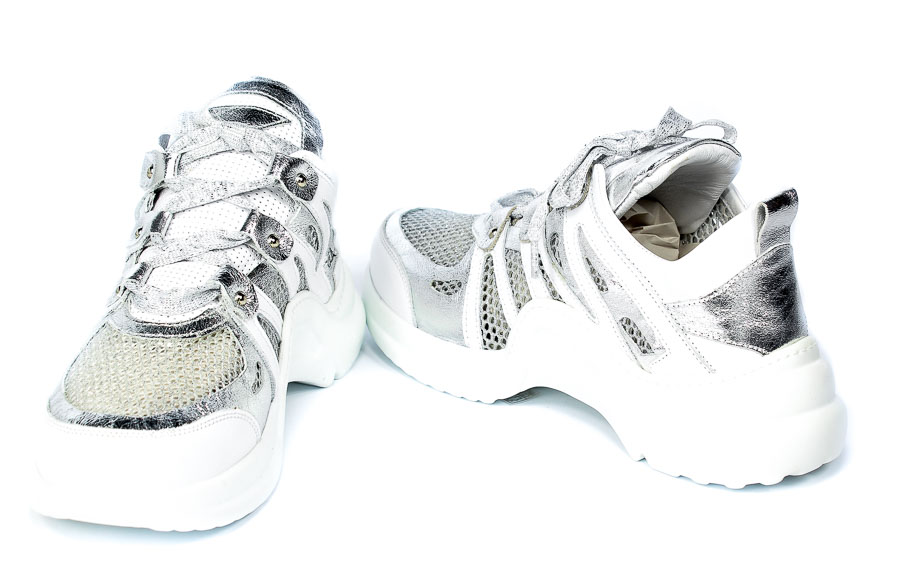 Półbuty Boccato 135-086-02-96 White Silver