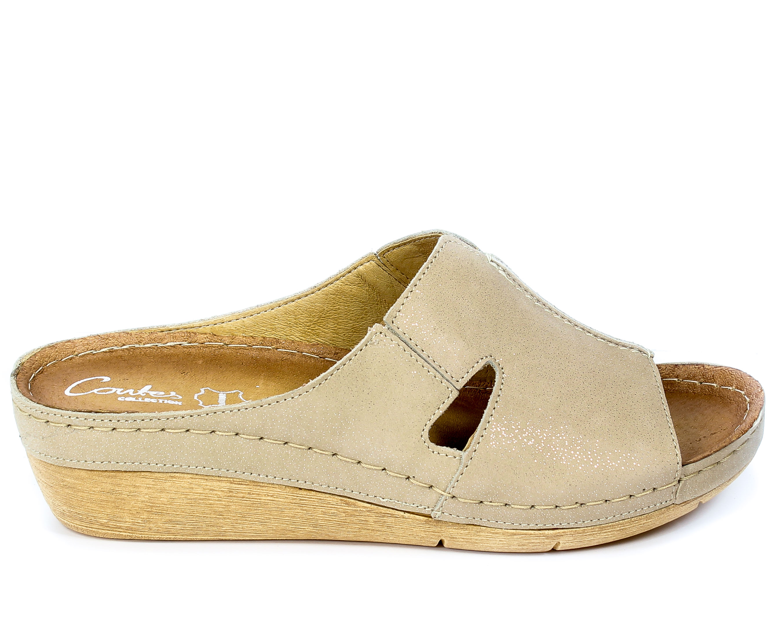 Klapki Contes 552 Beżowy Nub