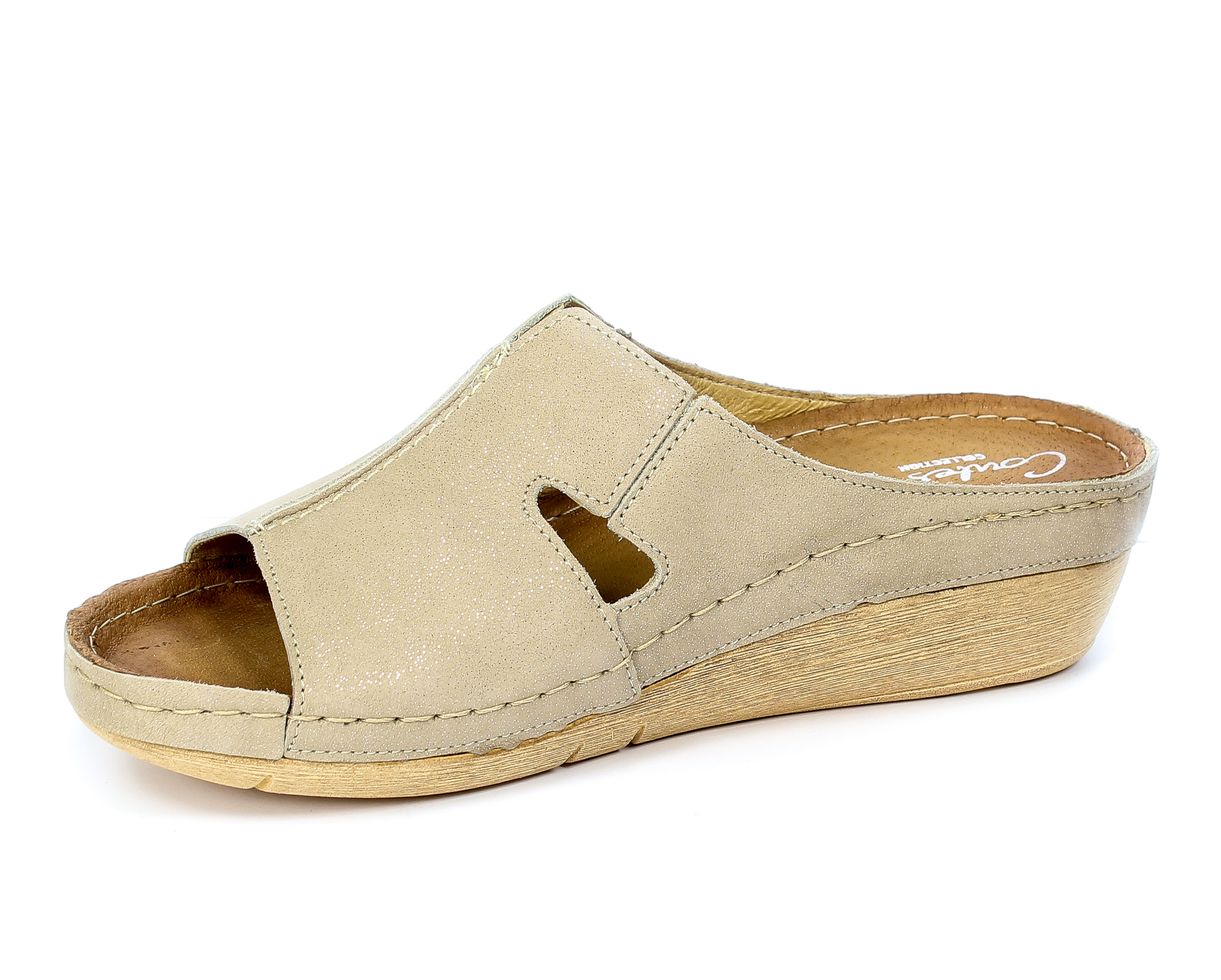 Klapki Contes 552 Beżowy Nub