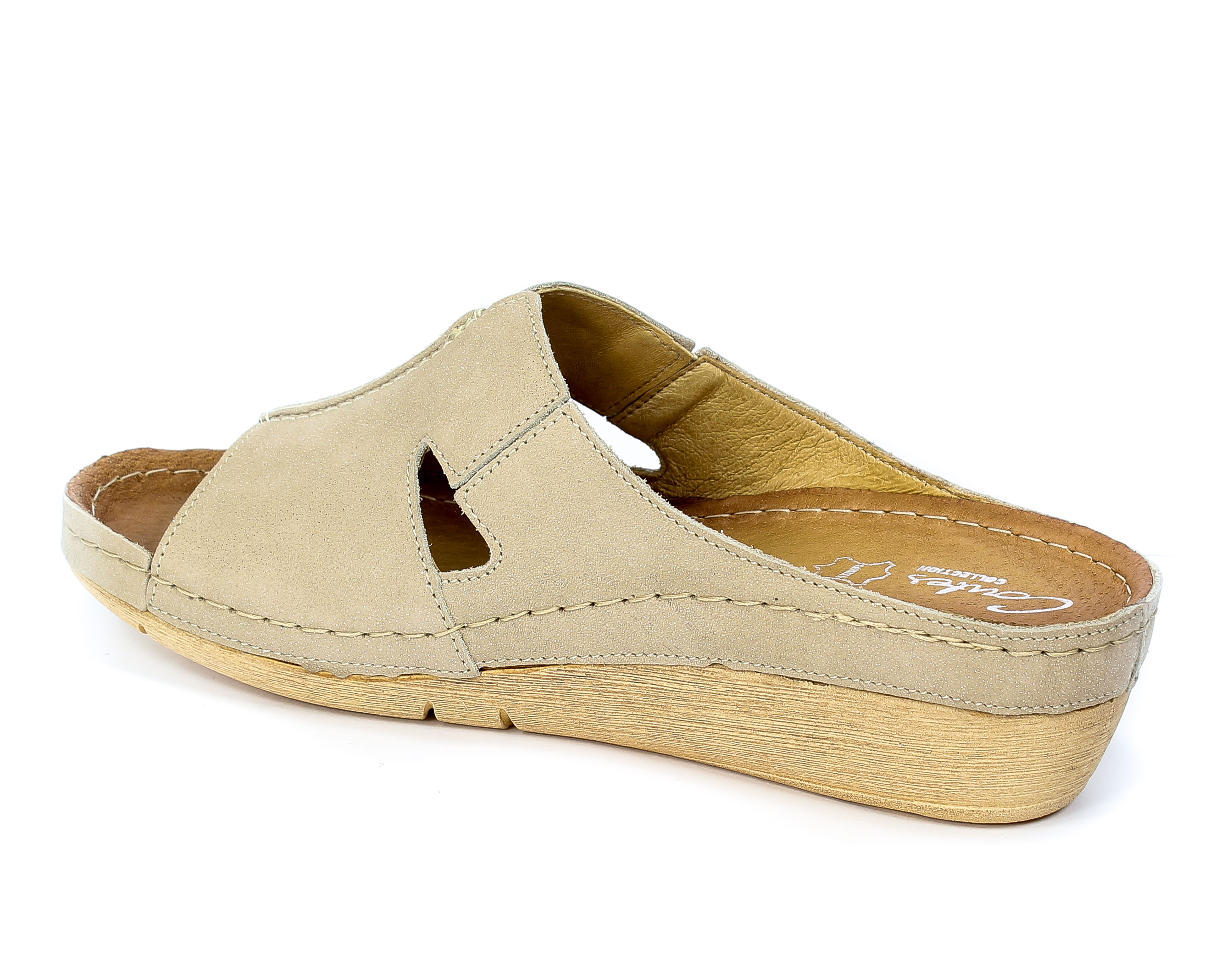 Klapki Contes 552 Beżowy Nub