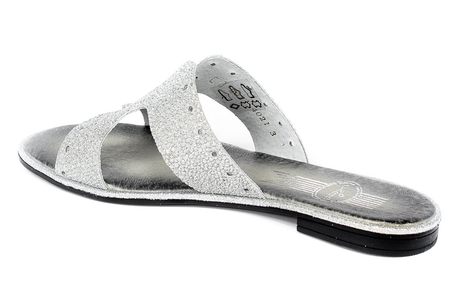 Klapki Lemar 40213 Bf. Brokat srebr