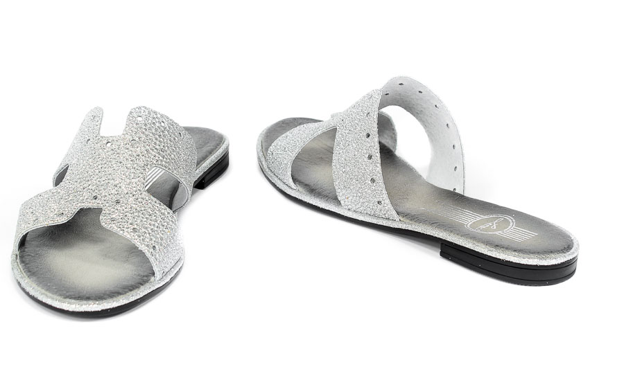 Klapki Lemar 40213 Bf. Brokat srebr